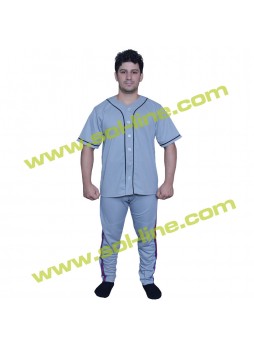 Pro Weight Mesh Six Button Down Black Stripe Grey Half Sleeve Jerseys